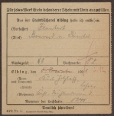 Rewers z czytelni, 1921 r.