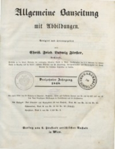 Allgemeine Bauzeitung mit Abbildungen, 1848