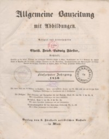 Allgemeine Bauzeitung mit Abbildungen, 1850