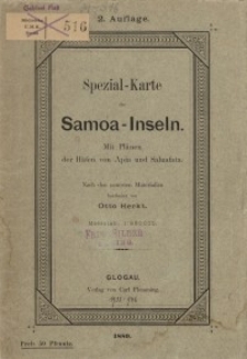 Special-Karte der Samoa-Inseln. Mit Plänen der Häfen von Apia und Saluafata