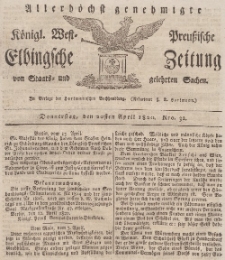 Elbingsche Zeitung, No. 32 Donnerstag, 20 April 1820