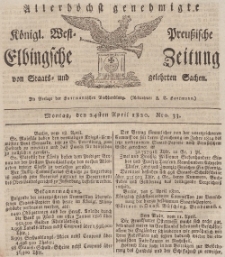 Elbingsche Zeitung, No. 33 Montag, 24 April 1820