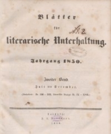 Blätter für literarische Unterhaltung, 1850, Bd. 2.