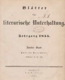 Blätter für literarische Unterhaltung, 1855, Bd. 2.