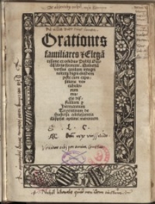 Orationes familiares et elegãtissime ex omnibus Publij Ouidij libris formate...