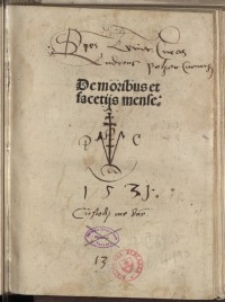 De moribus et facetijs mense Thesmophagia...