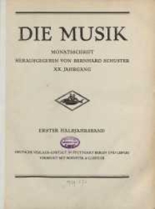 Die Musik : Monatsschrift, 1927/1928, Jg. XX.