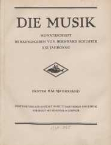 Die Musik : Monatsschrift, 1928, Jg. XXI.