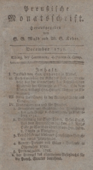 Preußische Monatsschrift, Dezember 1788