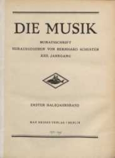 Die Musik : Monatsschrift, 1928, Jg. XXII.