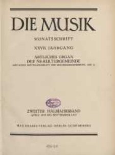 Die Musik : Monatsschrift, 1935, Jg. XXVII.