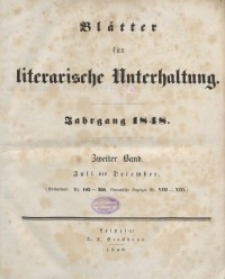 Blätter für literarische Unterhaltung, 1848, Bd. 2.