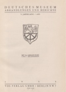 Deutsches Museum: Abhandlungen und Berichte, Jg. 5, 1933