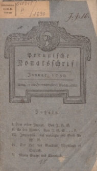 Preußische Monatsschrift, Januar 1790