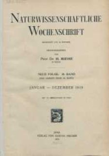 Naturwissenschaftliche Wochenschrift, 1919