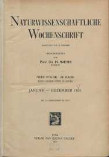 Naturwissenschaftliche Wochenschrift, 1921