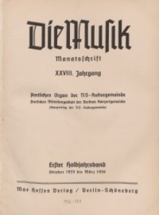Die Musik : Monatsschrift, 1935/1936, Jg. XXVIII.