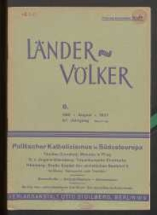 Länder und Völker, 8. Heft/August 1937