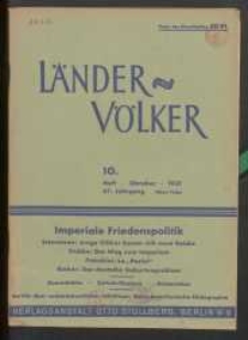 Länder und Völker, 10. Heft/Oktober 1937