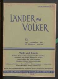 Länder und Völker, 12. Heft/Dezember 1937