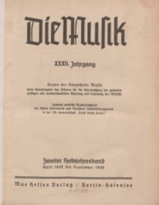 Die Musik : Monatsschrift, 1940, Jg. XXXII.