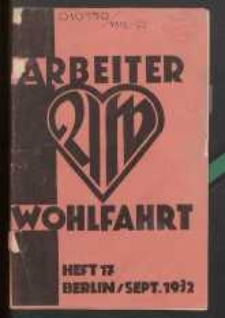 Arbeiter-Wohlfahrt, Heft 17, September 1932