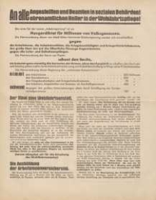 An alle Angestellten und Beamten in sozialen Behörden!