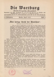Die Wartburg. Deutsch-evangelische Monatsschrift, Heft 4, April 1934