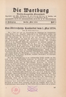 Die Wartburg. Deutsch-evangelische Monatsschrift, Heft 5, Mai 1934