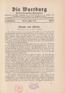 Die Wartburg. Deutsch-evangelische Monatsschrift, Heft 6, Juni 1934