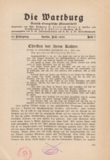 Die Wartburg. Deutsch-evangelische Monatsschrift, Heft 7, Juli 1934