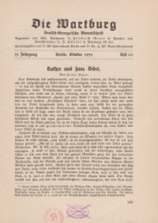 Die Wartburg. Deutsch-evangelische Monatsschrift, Heft 10, Oktober 1934