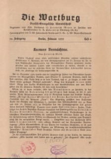 Die Wartburg. Deutsch-evangelische Monatsschrift, Heft 2, Februar 1935