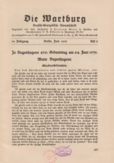 Die Wartburg. Deutsch-evangelische Monatsschrift, Heft 6, Juni 1935