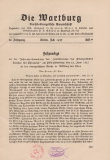 Die Wartburg. Deutsch-evangelische Monatsschrift, Heft 7, Juli 1935