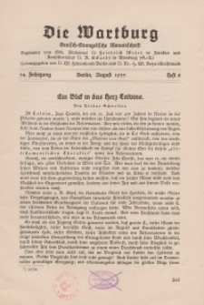 Die Wartburg. Deutsch-evangelische Monatsschrift, Heft 8, August 1935