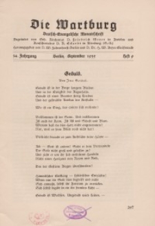 Die Wartburg. Deutsch-evangelische Monatsschrift, Heft 9, September 1935