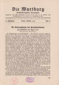 Die Wartburg. Deutsch-evangelische Monatsschrift, Heft 10, Oktober 1935