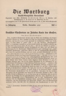 Die Wartburg. Deutsch-evangelische Monatsschrift, Heft 11, November 1935