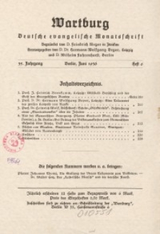 Die Wartburg. Deutsch-evangelische Monatsschrift, Heft 6, Juni 1936
