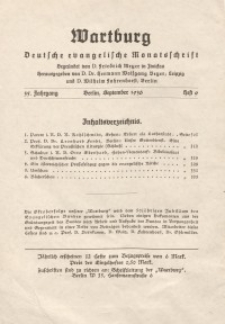 Die Wartburg. Deutsch-evangelische Monatsschrift, Heft 9, September 1936