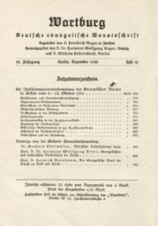 Die Wartburg. Deutsch-evangelische Monatsschrift, Heft 12, Dezember 1936