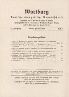 Die Wartburg. Deutsch-evangelische Monatsschrift, Heft 2, Februar 1939