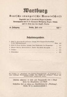 Die Wartburg. Deutsch-evangelische Monatsschrift, Heft 7, Juli 1939
