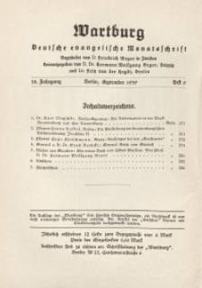 Die Wartburg. Deutsch-evangelische Monatsschrift, Heft 9, September 1934