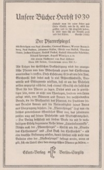 Unsere Bücher Herbst 1939 [ulotka reklamowa]