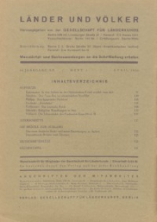 Länder und Völker, 4. Heft/April 1936