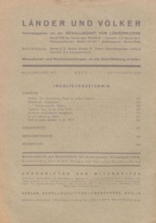 Länder und Völker, 9. Heft/September 1936
