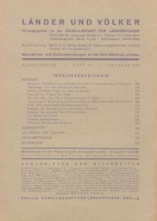 Länder und Völker, 10. Heft/Oktober 1936