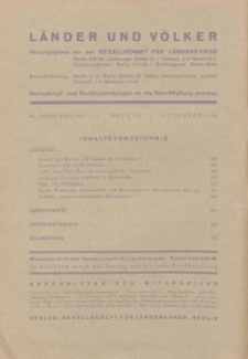 Länder und Völker, 12. Heft/Dezember 1936